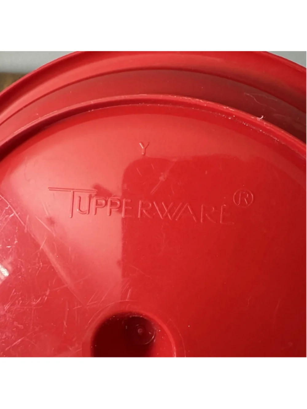 Vintage Tupperware Red Suzette Divided Relish/Candy Dish #608-1 With Sheer Seal